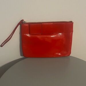 Kate Spade Red Leather Wristlet Clutch